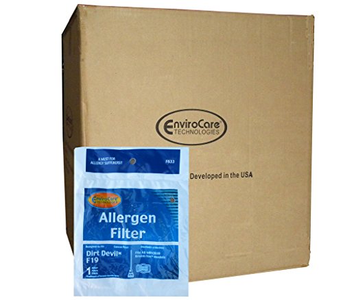 EnviroCare 1 Case (50 pkgs) F19 Filter Compatible with/Replacement for Royal Dirt Devil F19 Broom Vac Vacuum Cleaner Filter 3201082000