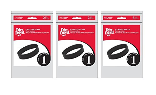 Dirt Devil Style 1 Vacuum Belt (2-Pack), 3157260001, Black