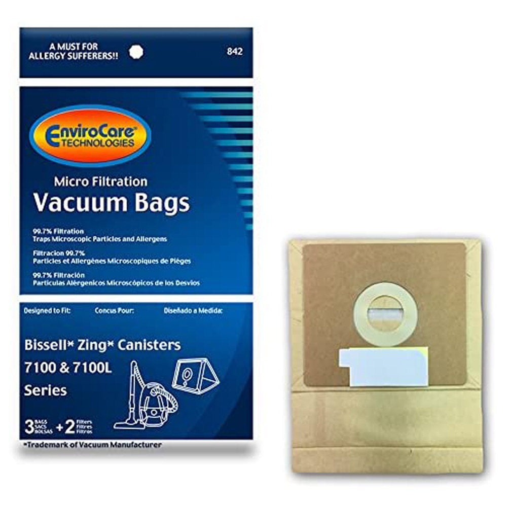 Replacement Part For Bissell Zing Vacuum Bags + Filters for 7100 Zing Canister :- Part 842