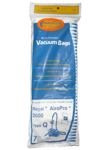 175 Royal Type Q Allergy Vacuum Bags + Filter, AirPro Ry 2000, Aire, Canister Vacuum Cleaners, 3-RY2100-001, RY2100