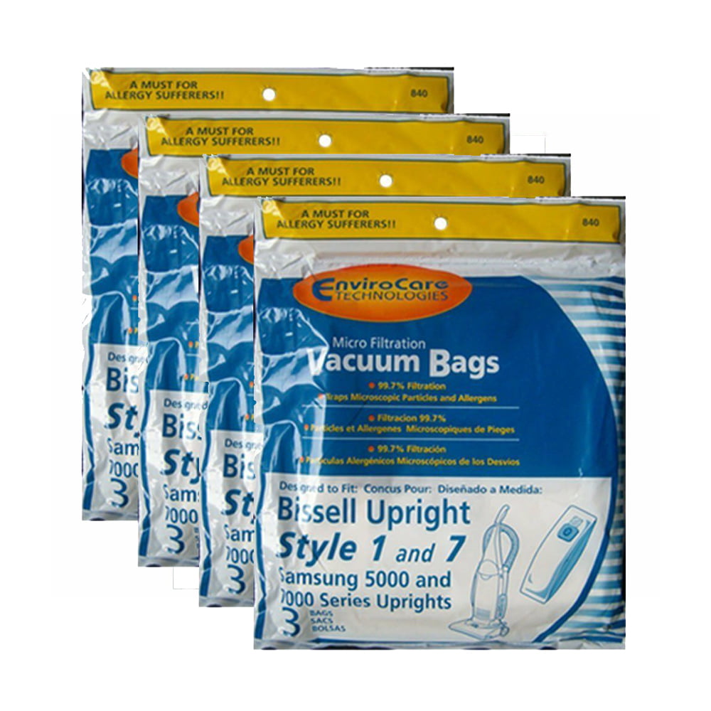 Replacement Part For Bissell Style 1 & 7 Vacuum Bags [12pk] Fits Bissell PowerGlide, PowerForce, Ect.