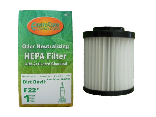 (12) Royal Dirt Devil Aspire F22/F26 Pleated HEPA w/activated Charcoal Vacuum Filter, Express Aspire, Featherlite Vacuum Cleaners, 1LV1110000, M084590, 084590