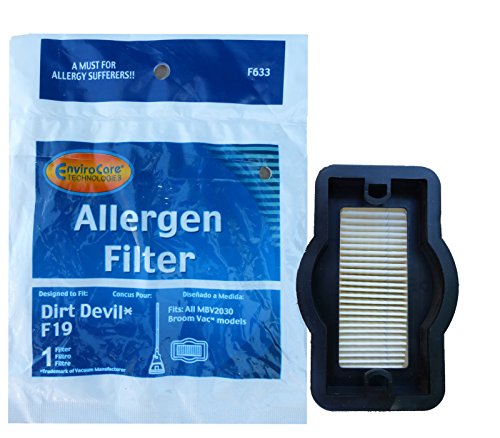 EnviroCare 1 F19 Filter Compatible with/Replacement for Royal Dirt Devil F19 Broom Vac Vacuum Cleaner Filter 3201082000