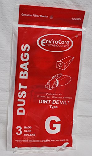 EnviroCare Royal Dirt Devil Type G Genuine Filter Media Handheld Vacuum Bags 122SW