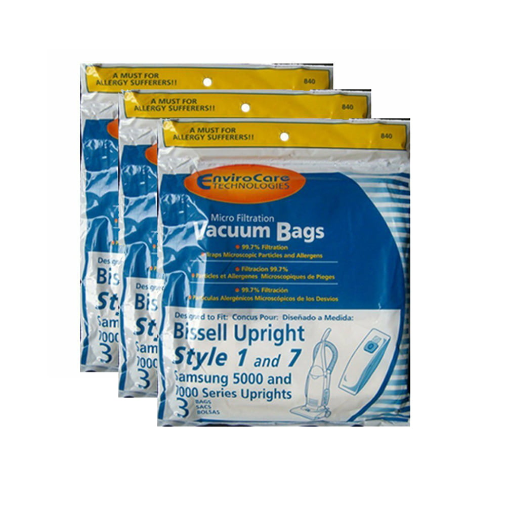 Replacement Part For Bissell Style 1 & 7 Vacuum Bags [9pk] Fits Bissell PowerGlide, PowerForce, Ect.