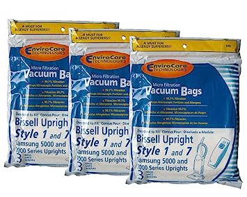 Bissell Style 1 and 7 Upright Vacuum Bags -9 Pk