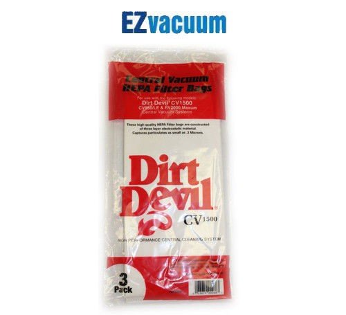 (Ship from USA) Dirt Devil Central Vacuum CV950 Cleaner Vacuum Bags- 3 Pack # 7767-W, 7767w,9597