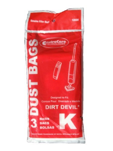 EnviroCare Replacement Vacuum Bags for Royal Dirt Devil Stick Vac Type K 15 Bags