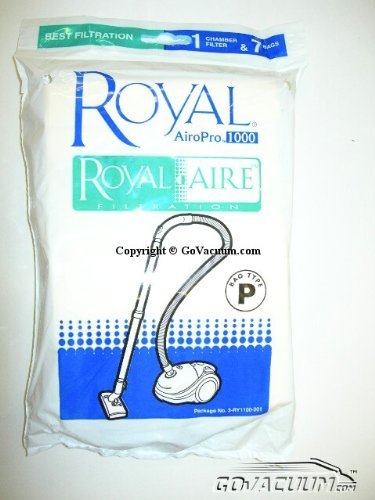 Royal / Dirt Devil Standard Paper Bags - 7 Packs - Airo-Pro Canister plus 1 filter - Type P Part#