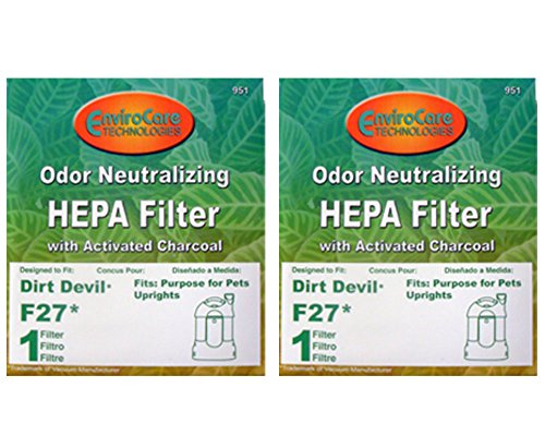 2 Royal Dirt Devil F27 HEPA Exhaust Pleated Vacuum Cleaner Filters Purpose for Pets bagless