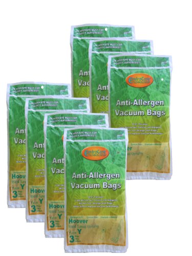 21 Hoover HEPA Allergy Type Y Bags, WindTunnel Upright Vacuum Cleaners, 43655109, 4010100Y, 4010801Y, AH10060DT,AH10040CLP,902419001, Royal, Gold Star, Pacific Steamex