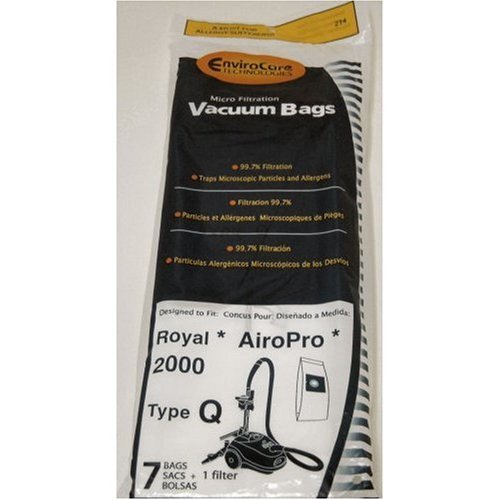 EnviroCare Replacement Designed To Fit Model Q Royal Vacuum, 7 Pack