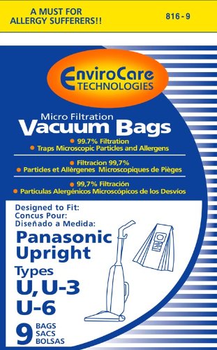 Riccar C15 - 8000 EnviroCare Micro Filtration Vacuum Cleaner Bags / 1 Case of 54 individual bags<BR>[6 Packs of 9] - Generic (816-9)