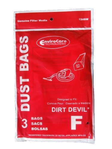 EnviroCare Replacement Vacuum Cleaner Dust Bags Made to fit Royal Dirt Devil Type F Can Vac, Power Pak Vacuum Cleaners 24 Pack