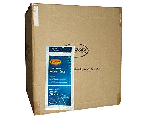 1 Case (50pkgs) Panasonic Type C-13 Canister Anti-Allergen Vacuum Cleaner Bags AMC-S5EP