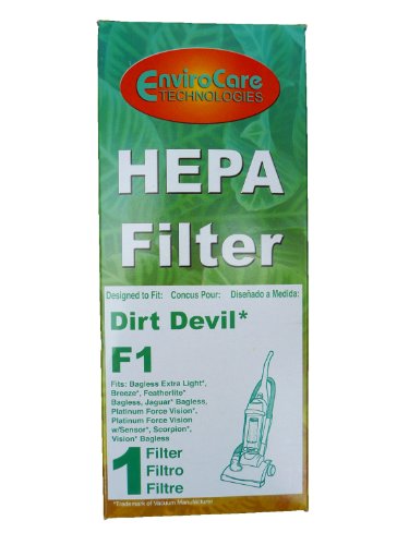 (1) Dirt Devil F1 Bagless Upright Vision Pleated HEPA filter, Breeze, Featherlite, Jaguar, Kinetix self Propelled, Scorpion, Ultra Swivel, Power Streak, P.F. Self Propelled / Commercial Plastic Upright Vacuum cleaners, 3JC0280000, 2881210000, 2JC0360000