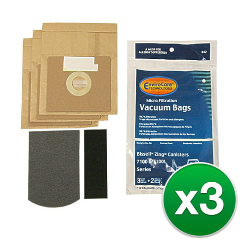 Replacement Vacuum Bag for Bissell 842 Bag (3 Pack)