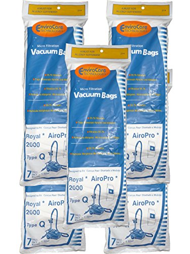 35 Royal Type Q Allergy Vacuum Bags + Filter, AirPro Ry 2000, Aire, Canister Vacuum Cleaners, 3-RY2100-001, RY2100