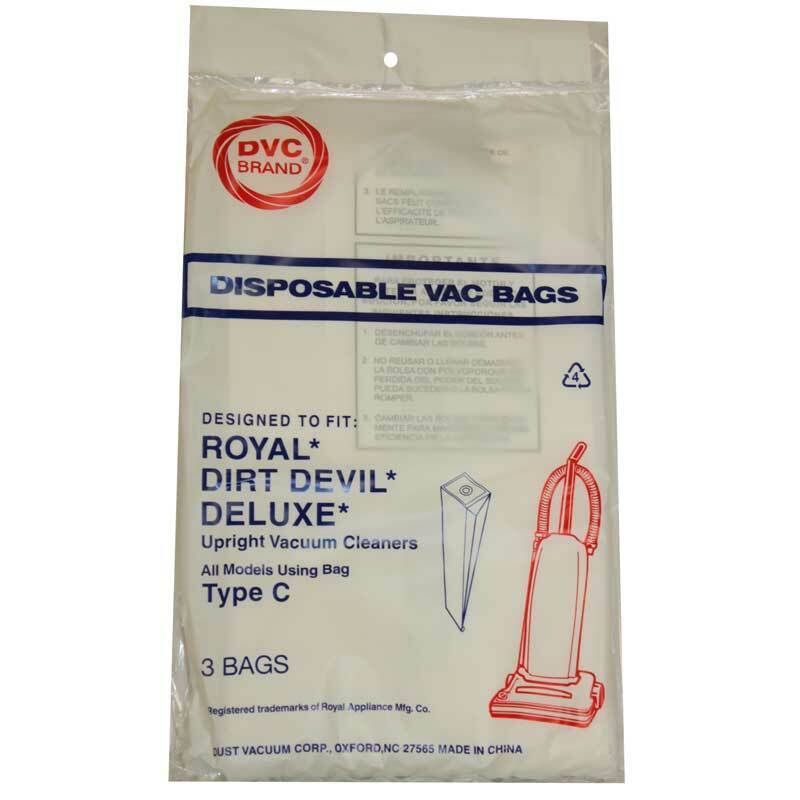 DVC Royal Dirt Devil Type C Vacuum Cleaner Bags Made in USA [ 300 Bags ]