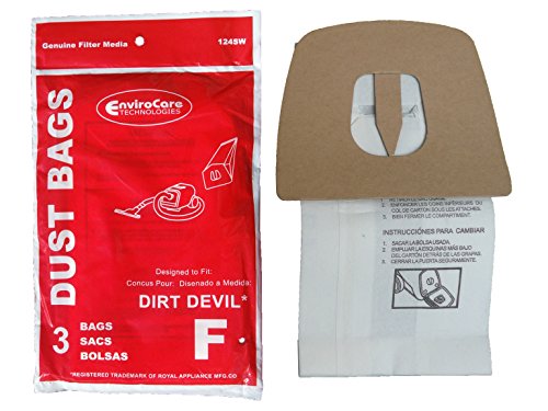 3 Royal Dirt Devil Type F Canister Vacuum Cleaner Bags