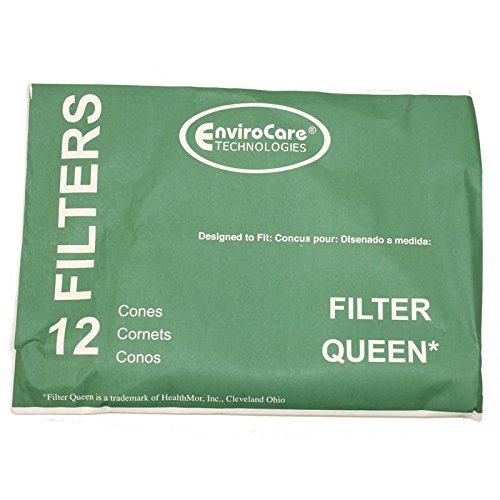 EnviroCare CONE FILTER QUEEN 12 PacK W/2 DISC FILTERS PAPER BAG