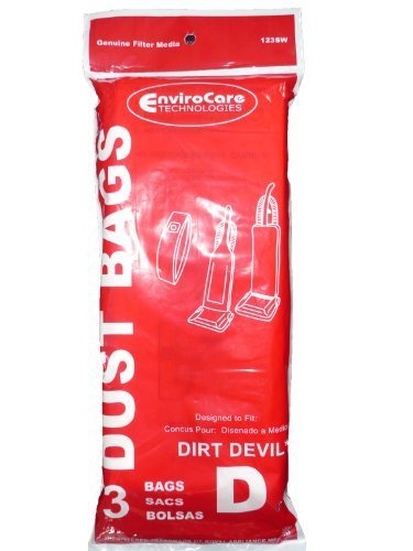 EnviroCare Replacement Vacuum Cleaner Dust Bags Made to fit Royal Dirt Devil Type D Featherlite, Lite Plus, Extra, Classic, Sensation, Toughtmate, Impulse, Upright Vacuum Cleaners 12 Pack