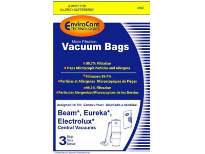 Beam, Eureka, Electrolux 4462 Central Vacuum Cleaner Bags (1 PACK, Total 3 Bags)