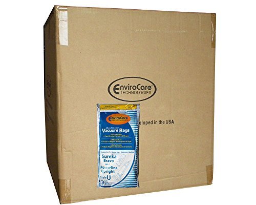 1 Case (50 pkgs) Eureka Style U Allergen Bags, Bravo II, Powerline, Direct Air, World Vac, White Westinghouse Upright Vacuum Cleaners, 57802A, 54310, 54310C, 54310B, 54310B-6, 57802B, 54918, 54918A-10