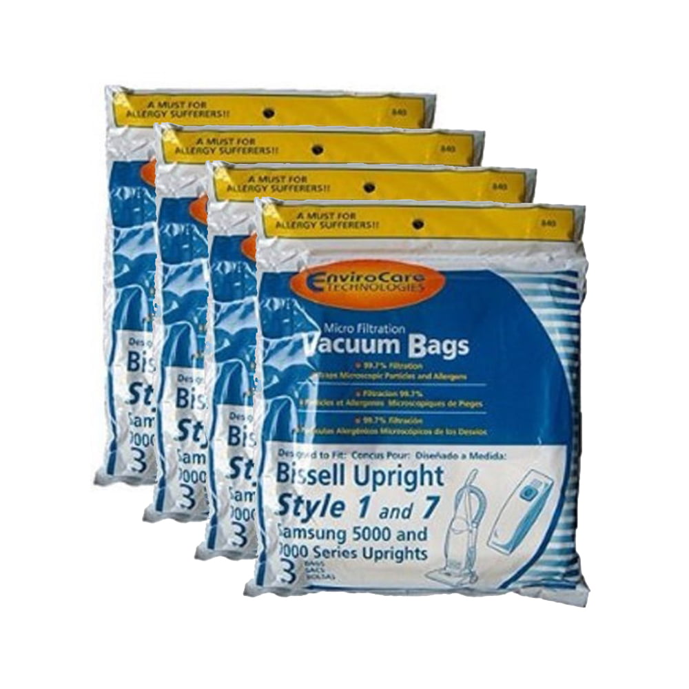 Bissell Style 1 & 7 Vacuum Bags For Power Force Upright 12 Pk Part - 840