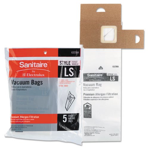 Electrolux Sanitaire Vacuum Bags, Disposable, For Sanitaire Commercial Upright Vacuums, 18/Case - 6 packs of 3 vacuum bags per case.