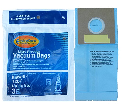 Bissell Febreze Upright Vacuum Bags 3 Pk Generic Part # 833