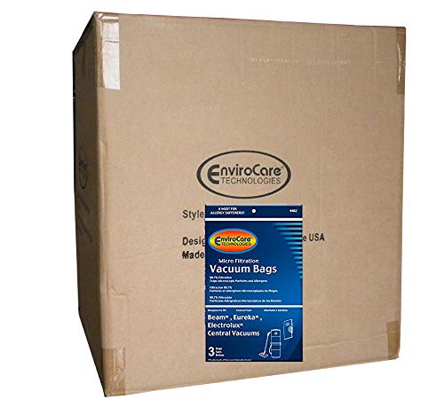 EnviroCare Replacement Vacuum Bags Designed to Fit Eureka Beam Electrolux Star-Brute Kenmore Mastercraft Nutone Central 110360 90610 75 Bags