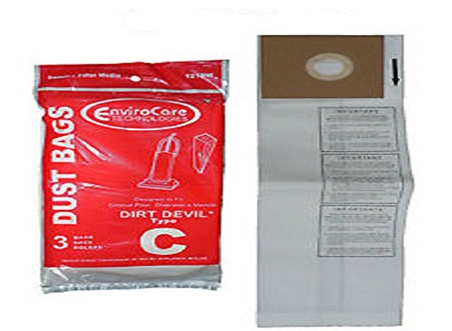 Dirt Devil Royal Upright Type C Paper Bags 3PK Envirocare Part # 121SW,3700147001