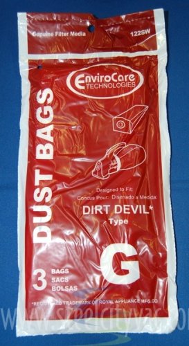 EnviroCare Replacement Vacuum Cleaner Dust Bags made to fit Royal Dirt Devil Type G Hand Vacuums 3 Pack