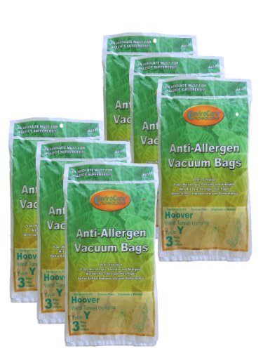 18 Hoover HEPA Allergy Type Y Bags, WindTunnel Upright Vacuum Cleaners, 43655109, 4010100Y, 4010801Y, AH10060DT,AH10040CLP,902419001, Royal, Gold Star, Pacific Steamex by EnviroCare