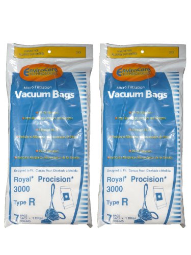 14 Royal Procision 3000 Type R Microfiltration Vacuum Cleaner Bags + Filter