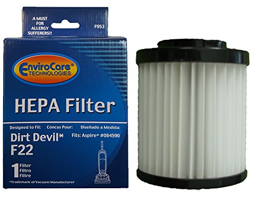 (1) Royal Dirt Devil Aspire F22/F26 Pleated HEPA w/activated Charcoal Vacuum Filter, Express Aspire, Featherlite Vacuum Cleaners, 1LV1110000, M084590, 084590