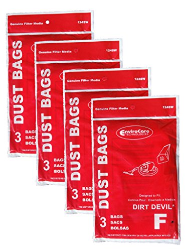 12 Royal Dirt Devil Canister Type F Allergy Vacuum Bags Can Vac Power Pak 3-200147-001 3200147001 200147 RY200147 3-300475-001 3300475001 300475 3-200348-001 3200348001 200348 1200103001 200103 2160CA