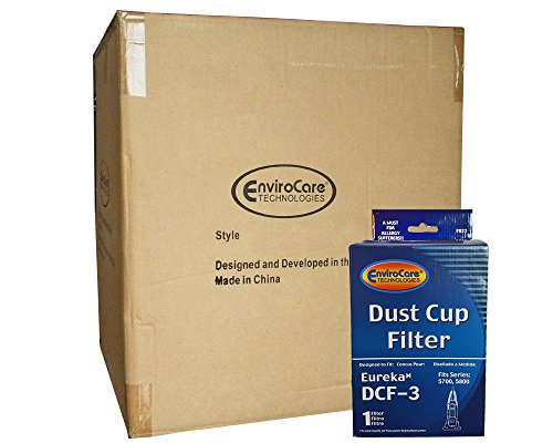 EnviroCare 1 Case (25 pkgs) Eureka Series 5700 5800 Pleated Dust Cup HEPA Filters Lite Speed Type DCF-3 Whirlwind Sanitaire