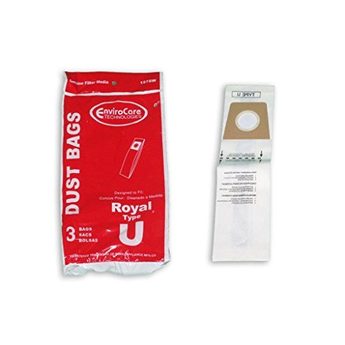 EnviroCare Replacement Vacuum Cleaner Dust Bags Made to fit Royal Dirt Devil Type U Uprights 3 Pack