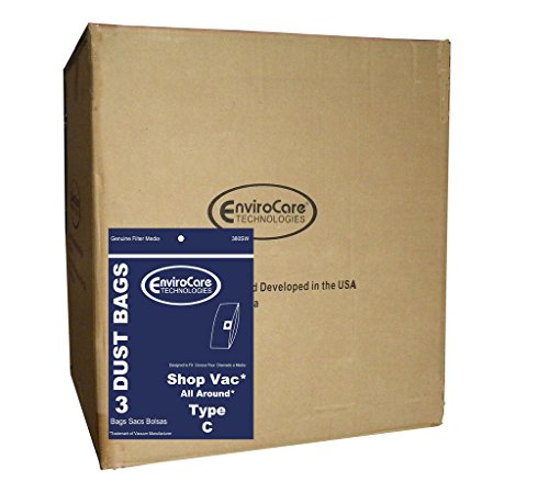 EnviroCare 1 Case (50) ShopVac Type C #9066900 Wet/Dry Vacuum Bags Shop Vac