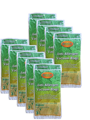 27 Hoover HEPA Allergy Type Y Bags, WindTunnel Upright Vacuum Cleaners, 43655109, 4010100Y, 4010801Y, AH10060DT,AH10040CLP,902419001, Royal, Gold Star, Pacific Steamex