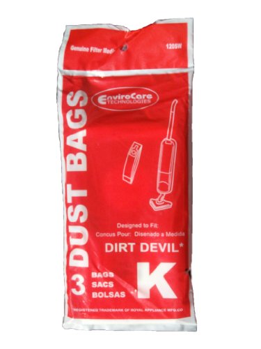 75 Royal Dirt Devil Stick Vac Type K Allergy Vacuum Bags, All Dirt Devil Stick vacs and Royal Vac Vacuum Cleaners, 3-320230-001, 3320230001, 320230, 3-320075-001, 3320075001, 320075, 3-320235-001, 3320235001, 320235