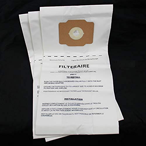 Electrolux Central Vacuum Systems 110360A Paper Bag, Beam Central Vac Filteraire 3 Pk