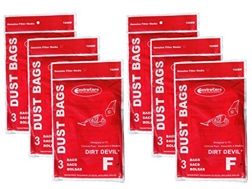 18 Royal Dirt Devil Canister Type F Allergy Vacuum Bags, Can Vac, Power Pak Vacuum Cleaners, 3-200147-001, 3200147001, 200147, RY200147, 3-300475-001, 3300475001, 300475, 3-200348-001, 3200348001, 200348, 1-200103-001,1200103001, 200103, 2160, 2160CA