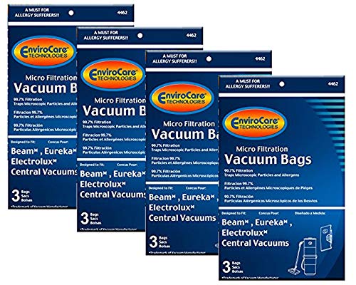 EnviroCare Replacement Vacuum Cleaner Bags Designed to fit Eureka, Beam, Electrolux, Star-Brute, Kenmore, Mastercraft, Nutone, Central Vacuums 12 Bags